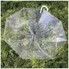 Umbrellas Clear Transparent Rain Umbrella Pvc Dome Bubble Sun Shade Long Handle Straight Stick 90Pcs Drop Delivery Home Garden House Dhzjo