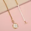 Pendant Necklaces Cross-border Sales Contracted Ot Clasp Clavicle Chain Pearl Stitching Twist Metal Single-layer Necklace Jewelry