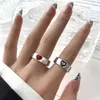 Bandringe Korean Fashion 1Pair Einfaches Paar Zirkonringe für Frauen Männer Paar Goth Ring Luxus Eröffnung Finger Ring Liebhaber Schmuckgeschenke Geschenke 240105