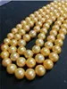 Stora AAA1011mm Natural South China Sea Gold Round Pearl Necklace 35 I 14KP 240106