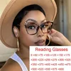 Lunettes de soleil uniques surdimensionnées Leoaprd Cat Eye Lunettes de lecture Femmes Big Frame Vintage Presbyopia Clear Anti Blue Light 2 4 LeesbrilS2625