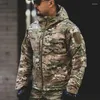 Vestes de chasse veste d'hiver en plein air réflexion de la chaleur Camouflage chaud tactique hommes manteaux à capuche multi-poches