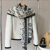 Scarves Spring and autumn European men and women's black and white scarf outdoor travel