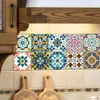 Autocollant mural de carrelage marocain auto-adhésif en PVC, résistant à l'huile, étanche pour la maison, salon, chambre à coucher, cuisine, salle de bains, 15 15cm 20 20cm 20211q