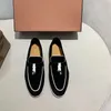 Loro Designer Luxury Brand High Quality Casual Loafers Shoes Women Suede Leather Flat Walking Mocasines Driving Shoe Mens 240106