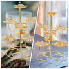 Świece 2PCS 7 gałęzi Lotus Light Light Stand Buddha Oferujący uchwyt podstawy lampy olejowej