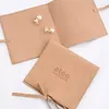 Gift Wrap 100PCS Custom Logo Printed Jewelry Pouches Bag Packaging 9 9cm Envelope Microfiber Pouch With Bow Knot