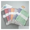 Towel Turkish Beach Wholesale Tassel Cotton Fabric Adts Geometric Pattern High Quality Summer Bath 100X180Cm Drop Delivery Home Garden Dhv2J