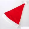 Party Hüte Red Santa Claus Hut tra Soft P Weihnachten Cosplay Hats XMS Dekoration ADTS Party Cap Kids oder ADT Kopfumfang Größe 56- Dhibk