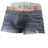 Unterhosen Jeans Höschen Denim Gedruckt Baumwolle Boxershorts Männlich Sexy U Konvexen Beutel Männer Hohe Elastische 3D Unterwäsche