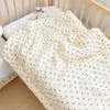 Muslin baby sängkläder spjälsäng sängöverdrag sängkläder barnsäng född småbarn pojkar set musline kast filt 120x150 cm 240106