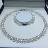 AAAA Japanese Akoya 910mm white pearl Necklace 18inch Bracelet 758in set 925s 240106