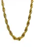 10mm Thick 76cm Long Solid Rope ed Chain 24K Gold Silver Plated Hip hop ed Heavy Necklace 160gram For mens4263529