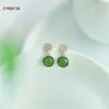 Dangle Küpeler Cynsfja Gerçek Sertifikalı Doğal Hetian Nefrit Jasper Kadınlar Şanslı Yeşil Jade 925 Gümüş Güzel Takı Zarif Hediye
