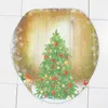 Badmatten Kerst Toilet Cover Set Tapijt Tapijt Niet-vloermat Feestdecoratie voor thuiskantoor