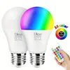 1pc LED slimme afstandsbedieningslamp, RGB + wit, 16 kleuren lichten 9W 110V, flitsfunctie, voor kamerdecoratie, verlichting, live verlichting sfeerverlichting, kan 2 jaar worden gebruikt