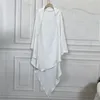 Abbigliamento etnico Eid Preghiera Indumento Lungo Khimar Islam Donna Hijab Uno strato Top senza maniche Abaya Caftano Ramadan Copricapo arabo musulmano