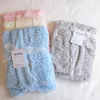 Rose Swaddling born Thermal Fleece Blanket Solid Bedding Set Kids Boy Girls Quilt Infant Swaddle Wrap 240106