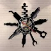 自動車修理店の壁の標識装飾モダン時計車メカニックサービスワークショップビニールレコードガレージ修理マンギフト2111302365