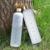 Wasserflaschen, weiß, wiederverwendbar, Motivationsflasche, PC, Weltraumbecher, Kunststoff, 1000 ml