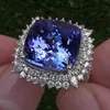 Band anneaux huitan magnifique bleu cubic zirconia ring women anniversary fête accessoires de doigt brillant ringon de joelryl240105