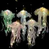 1PC New LED Glowing Handheld Brilliant Jellyfish Light Colorful Ribbon Pearl Lace Flashing Light Room Decoration Light Field Decoration Prop Decoration Light