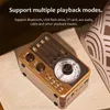 Taşınabilir Hoparlörler Taşınabilir Retro Radyo Mini FM/AM/SW Radyo Alıcı Kablosuz Bluetooth Hoparlörler LED Flash Işık Suubort TF Kart USB AUX Play YQ240106