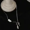 Pendanthalsband S925 Sterling Silver Textured Barock Pearl Necklace Women's Platinum