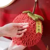 Handtuch Y1UD Chenille-Handwischball mit Aufhängeschlaufe für Küche und Badezimmer, schnell trocknend, weich, saugfähig, Persimmons Handball