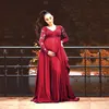 Klä långärmning Moderskap maxi klänningar för fotografering elegant spets hög delad graviditet klänning klänning fotografering rekvisita