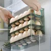 Huishoudelijke eieropslag Automatische omklapbare eierdoos Koelkast zijdeur Speciale 3-laags keukenopslaghulpmiddel Keukenaccessoires 240105