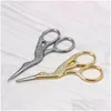 Scissors New Stainless Steel Scissors Gold Stork Shape Hand Sharp Tailoring Shears For Embroidery Sewing Craft Artist H Drop Delivery Dhmge