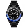 Relógio de alta qualidade relógios de pulso relógios masculinos luxo automático carbono preto safira caixa de filme de diamante preto com luxo esportivo luminoso à prova d'água