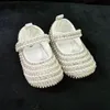 Dollbling Scarpe per bambini bianche pure Personalizzazione di perle Regalo di compleanno di battesimo fatto a mano Scarpe da principessa per bambina 240105