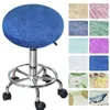 Capas de cadeira Floral Impresso Round Stool Capa Elastic Lifting Footstool 360 Graus All Inclusive Bar Slipcover Removível Lavável