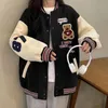 Deeptown Bomberjacke Frauen Koreanische Streetwear Fashion Hip Hop Übergroße Niedliche Baseball Jacken Herbst Winter Paar Mantel Trend 240105