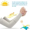 Aquecedores de pernas para braço Cool Cycling Sleeve Sport Ice Silk Cooling Mangas Anti-queimaduras solares Protetor solar Uv Sports Safety Fitness Body Building Covers YQ240106