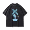 T-Shirt surdimensionné Vintage Y2K, Hip Hop Dobermann chien Animal imprimé graphique, Streetwear délavé, mode Harajuku, haut ample