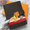 A5 anteckningsbok Silk Animal Stor agenda täcker kreditkortshållare Fodral med Box Wallet Designer Womens Fashion Brown Waterproof Working Meeting Notes Calender 20004