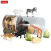 OOZDEC Miniature Animals Playset Brinquedo Figurine Wild Senaife Farm Farm Dinozaur Figury Zoo Cute Education Kids Toy 240106