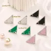 Stud Simple 18K Gold Plated 2024 Brand Designers P-Letters Stud Geometric Famous Women Triangle Crystal Rhinestone Pearl Earring Wedding Party Jewerlry Gifts