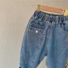 Garçons Jeans enfants velours épais vêtements d'hiver personnalisé poche avant chaud bébé pantalons décontractés enfants vêtements pour filles 240106