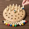 Trämeminnet Match Stick Chess Color Game Board Puzzles Montessori Education Toy Cognitive Ability Learning Toys for Children 240105