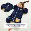 MICHLEY Linda vaca franela bebé niños saco de dormir invierno manga larga manta usable cálido saco de dormir pijamas para niños niñas 16T 240105