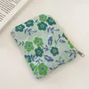 Mini Zipper Coin Wallet Women's Cute Flower Clutch Wallet lipstick Bag Key Wallet Women's Cotton Travel Cosmetic Storage Bag 240106