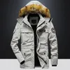 For Winter Military Cargo Zip Up Camouflage Jacket Men Thick Warm Parkas Fur Hooded Clothes Fashion Oversize 4XL 5XL Coat 240106