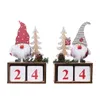 Christmas Decorations Christmas Desktop Ornament Santa Claus Gnome Wooden Calendar Advent Countdown Decoration Home Tabletop Decor Gf Dhcil