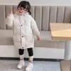 Manteau en duvet pour enfants, vêtements d'extérieur, vêtements d'hiver pour garçons et filles, Parka rembourrée en coton, vestes épaisses et longues, bouffantes pour nourrissons