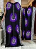 Abbigliamento etnico Ultimi abiti africani in cotone a maniche corte con grande sciarpa Stampa allentata floreale Boubou Maxi Islam Donna Diamanti Abaya
