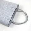 Män minimalistisk grå kände shoppingväska damer ull kände avslappnad tygväska kvinna vegan handväska axelväska 240106